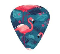 GGNKDL Pink Flamingo Prints Plettro per chitarra 12 pezzi con tre combinazioni di plettri di spessore adatto per basso e ukulele