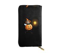 GGNKDL Pumpkin Lantern Firefly stampa Portafoglio lungo in pelle da donna borsa con cerniera per carte di credito di grande capacità