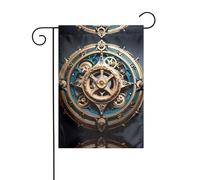 GGNKDL Raffreddare Steampunk Gears stampa Bandiera giardino decorazione cortile esterno adatto per tutte le stagioni 30,5 x 45,7 cm