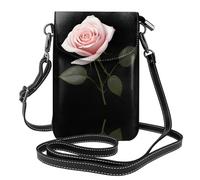 GGNKDL Romantico rosa stampa rose borsa a tracolla, borsa per cellulare, piccolo portafoglio da donna, un regalo pratico adatto per uscire, esercizio fisico e shopping