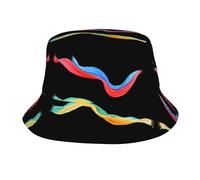 GGNKDL Sciarpe colorate svolazzanti nel vento stampe estate all'aperto cappello alla pescatora da viaggio, un cappello da spiaggia adatto sia per uomini che per donne