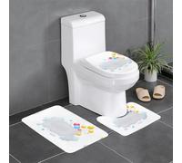 GGNKDL Set di 3 tappeti da bagno con motivo a bolle che si nascondono tra le nuvole, set di tappeti da bagno antiscivolo, facili da pulire e mantenere, bloccano l'umidità e durevoli