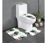 GGNKDL Set di 3 tappeti da bagno in stile tribale con leone, antiscivolo, facili da pulire e mantenere, bloccano l'umidità e durevoli