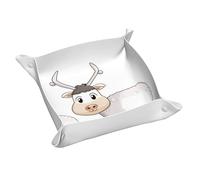 Ggnkdl Silly Sheep - Vassoio portaoggetti in pelle con stampa di pecore, in PVC di alta qualità, double-face, per una comoda conservazione e organizzazione