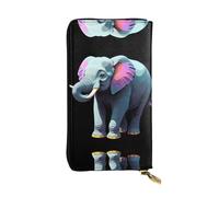 GGNKDL Singola linea Elephant stampa Donna in pelle lunga portafoglio palmare grande capacità carta di credito cerniera borsa