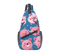 GGNKDL Smile rosa maiale stampa borsa a tracolla croce adatta per uomini e donne, adatta per borse fitness e escursioni
