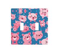 GGNKDL smile stampa maiale rosa Pannello decorativo per interruttori adatto per aree residenziali e commerciali 4,5x4,5 pollici