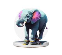 GGNKDL Sottobicchieri ceramici assorbenti della bevanda di slittamento dei sottobicchieri 2 dell'automobile di stampa dell'elefante della singola linea, decorazioni dell'automobile