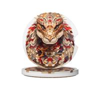 GGNKDL Sottobicchieri geometrici per auto, con stampa di serpenti a sonagli, 2 assorbenti in ceramica antiscivolo, decorazioni per auto