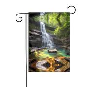 GGNKDL Stampa con vista sulla cascata Bandiera da giardino decorazione per cortile esterno adatta a tutte le stagioni 30,5 x 45,7 cm