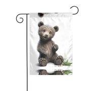 GGNKDL Stampa del bambino dell'orso bruno Bandiera del giardino decorazione del cortile all'aperto adatta a tutte le stagioni 30,5 x 45,7 cm