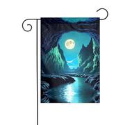 GGNKDL Stampa della grotta della luna dell'acqua Bandiera del giardino decorazione del cortile all'aperto adatta a tutte le stagioni 30,5 x 45,7 cm
