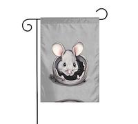 GGNKDL Stampa di topi grigi Bandiera da giardino decorazione per cortile esterno adatta a tutte le stagioni 30,5 x 45,7 cm