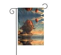 GGNKDL Stampa fortezza sul mare Bandiera da giardino decorazione per cortile esterno adatta a tutte le stagioni 30,5 x 45,7 cm