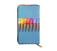 GGNKDL Stampa gelato arcobaleno donna in pelle lunga portafoglio palmare grande capacità carta di credito cerniera borsa