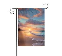 GGNKDL Stampa spiaggia tramonto Bandiera da giardino decorazione cortile esterno adatto a tutte le stagioni 30,5 x 45,7 cm