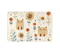 GGNKDL Tappetino antiscivolo con stampa di gatti divertenti per interni ed esterni, adatto per ingressi camera da letto e bagno, 40,6 x 61 cm