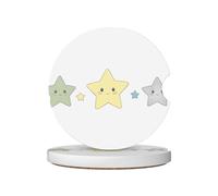 GGNKDL Tre piccole stelle che stampano i sottobicchieri dell'automobile 2 assorbenti ceramici anti slittamento dei cuscinetti della bevanda, decorazioni dell'automobile