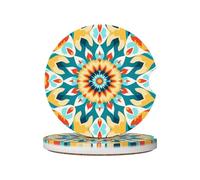 GGNKDL Trompe L'Oeil - Sottobicchieri per auto, 2 assorbenti in ceramica antiscivolo, decorazioni per auto