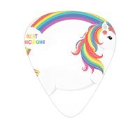 GGNKDL Unicorni attraverso l'arcobaleno Stampe Plettro per chitarra 12 pezzi con tre combinazioni di plettri di spessore adatto per basso e ukulele