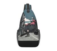 GGNKDL Urban Architecture Prints Borsa a tracolla a croce adatta per uomini e donne, adatta per borse fitness e escursioni