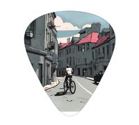 GGNKDL Urban Architecture Prints Plettro per chitarra 12 pezzi con tre combinazioni di plettri di spessore adatto per basso e ukulele