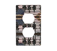 GGNKDL US Military Soldiers Patriotic Memorial Day stampa Doppia presa pannello a parete copertura di alimentazione domestica durevole per prese decorative e interruttori