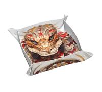 Ggnkdl Vassoio portaoggetti in pelle con stampa geometrica a serpenti a sonagli, in PVC di alta qualità, double-face, per una comoda conservazione e organizzazione