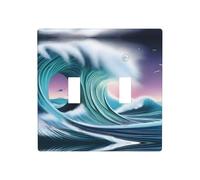 GGNKDL vasta stampa tsunami Interruttore copertura pannello murale decorativo adatto per aree residenziali e commerciali 4.5x4.5 In