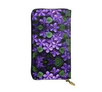 GGNKDL Violets in Bloom stampa Portafoglio lungo in pelle da donna borsa con cerniera per carte di credito di grande capacità
