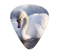 GGNKDL White Swan playing in the water Prints Plettro per chitarra 12 pezzi con tre combinazioni di plettri di spessore adatto per basso e ukulele