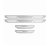 GGOZM 4 Pezzi Battitacco per Auto Sticker per Tesla Model Y Standard Range RWD, Adesivi Soglia Auto Pellicola Protezione Davanzale Portiera Acciaio Inossidabile,A/Silver