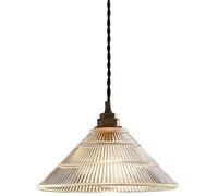 GGQEM Lampadari a Sospensione, lampade e Lanterne coniche in Vetro a Coste in Stile Giapponese retrò Nordico Lampadario Singolo Antico in Ottone Semplice Lampadario Moderno Utilizzato ne