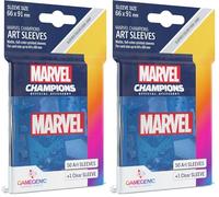 ggs10106ml - 50 buste standard - marvel art sleeves - marvel blue (Confezione da 2)