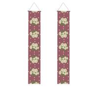 GGsdaf Striscione decorativo per portico stampato con rosa bianca dell'amore, banner extra large per feste in aula/giardino/ristorante