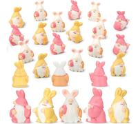 GGSTDDUP 24 gnomi pasquali, ornamenti pasquali, mini gnomi in resina, decorazione per casa, cucina, tavoli d'ingresso, camini, scrivania (3 stili di gnomo coniglietto)