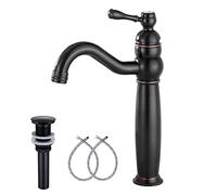 GGStudy 360 ° Girevole Singola Maniglia Un Foro Olio Strofinato Bronzo Bagno Vasca Da Bagno Rubinetto Di Corrispondenza Pop Up Scarico Senza Trabocco