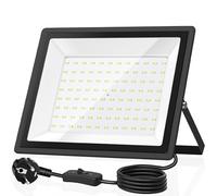 GGTU 100W Faretto LED da esterno, 11000LM 6500K Bianco Freddo, Cavo da 2m con Spina, IP66 Impermeabile Floodlight Ultra Luminoso. Adatto per Magazzini, Cantieri, Piscine e Campi da Basket. (100W1P)