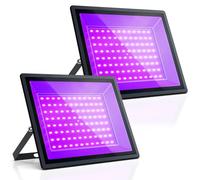 GGTU 100W Luce Nera, Lampada UV e Black Light, IP66 Impermeabile, Per Decorazioni di Halloween, Natale, Resina UV Indurita, Pitturas del Corpo, Feste Neon (2 Pezzi)