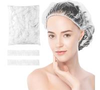 GGUFAY 100PCS Cuffie per Capelli da Doccia Monouso,Cuffia Doccia Donna,Trasparente Monouso Doccia,Plastica, per DocciaHotel Spa e Parrucchiere,Uso Quotidiano
