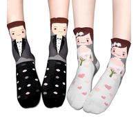 GGUFAY 2 Paia Sposa E Sposo Calzini, Regali di Nozze,Calzini Da Sposa Divertenti, Calzini da Sposa Sono il Regalo Perfetto per Gli Sposi,Calzini da Sposa per Gli Sposi Idee Divertenti Regali di Nozze