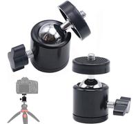 GGUFAY 2 Teste a Sfera, Conversione Vite 1/4 in Buco 1/4 e 1/4 in 3/8, Adatte per Stati Fotografici e Stati, Teste per Treppiedi Universali