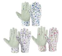 GGUFAY 3 Paia Guanti da Giardinaggio Antiscivolo Perlina a Punti, Guanti da Lavoro da Giardino,Guanti da Lavoro, Comodi Guanti Da Giardino Traspiranti,Per Cortile, Fattoria, Potatura, Giardinaggio