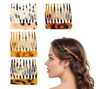 GGUFAY 4 Pezzi Pettinini Fermacapelli, Pettini Laterali Francesi In Acetato Di Cellulosa, Mini Fermagli, Pettine per Capelli Laterali in Plastica, per Donne e Ragazze Accessori Capelli Fini