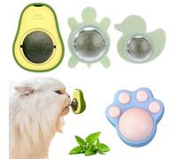 GGUFAY 4pcs Palline Di Erba Gatta Catnip Ball Rotante Giochi Gatto Giocattolo Interattivo Per Gatti Gattino Pulizia Denti, Giochi Per Gatti, Blu E Verde Per Arricchire Il Colore Del Mondo Dei Gatti