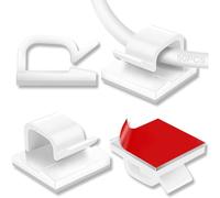 GGUFAY 50 Pezzi Clip per Cavi da Esterno con Nastri, Adesivo 3M, Adesivi Clip di Luce Decorazione Clip Ganci Autoadesivi Fermacavi per Luce Fata (S, Trasparente)