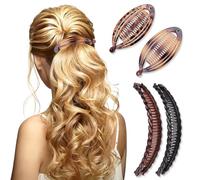 GGUFAY Banana Clip Pettine per Capelli, 4 Pezzi Fermagli per Capelli a Banana Retrò per Ricci Grossolani, Accessori per Capelli a Coda di Pesce, Due Fermagli a Banana Pettini per Donne e Ragazze