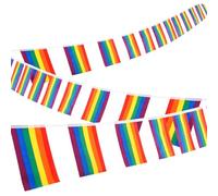 GGUFAY Bandierine Colorate, Bandiera Arcobaleno Gay, Gay Pride Bandiera, Bandiere Lgbt Per Feste, Sfilate Del Mese Dell'Orgoglio, Interni Ed Esterni, Decorazione Del Giardino 7 Metri, 25 Bandiera