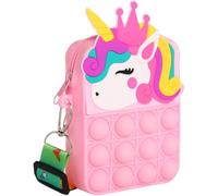 GGUFAY Borsa A Tracolla Piccola In Cartone Animato, Piccola In Unicorno, Tracolla In Cartone Animato, Borsa Per Bambini, Silicone, Per Alleviare L'Ansia