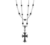GGUFAY Collana A Croce Da Donna, Collana Elegante A Catena Con Ciondolo A Più Strati Per Le Donne, Gioielli Cristiani Da Donna Di Alta Qualità, Regalo Di Gioielli Di Moda Con Disegni A Croce